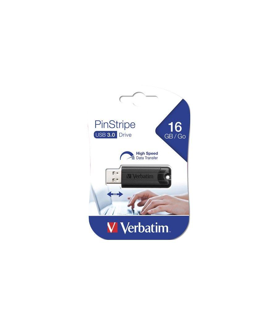 Verbatim PinStripe 3.0 - Unidad USB 3.0 de 16 GB  - Negro - Imagen 2