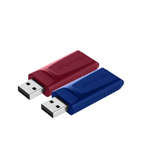 Verbatim Slider - Unidad USB - 2x32 GB, Azul/Rojo - Imagen 1