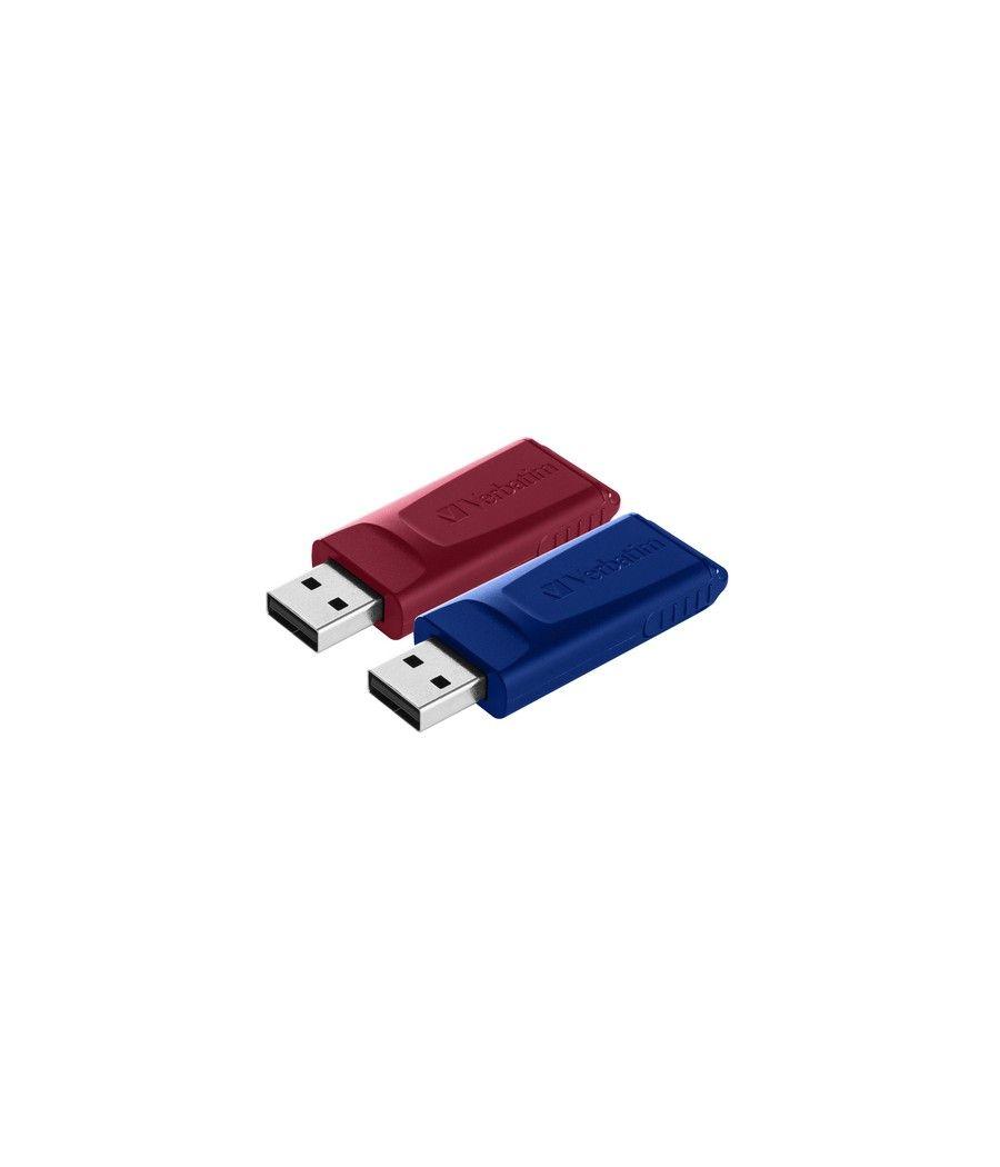 Verbatim Slider - Unidad USB - 2x32 GB, Azul/Rojo - Imagen 1