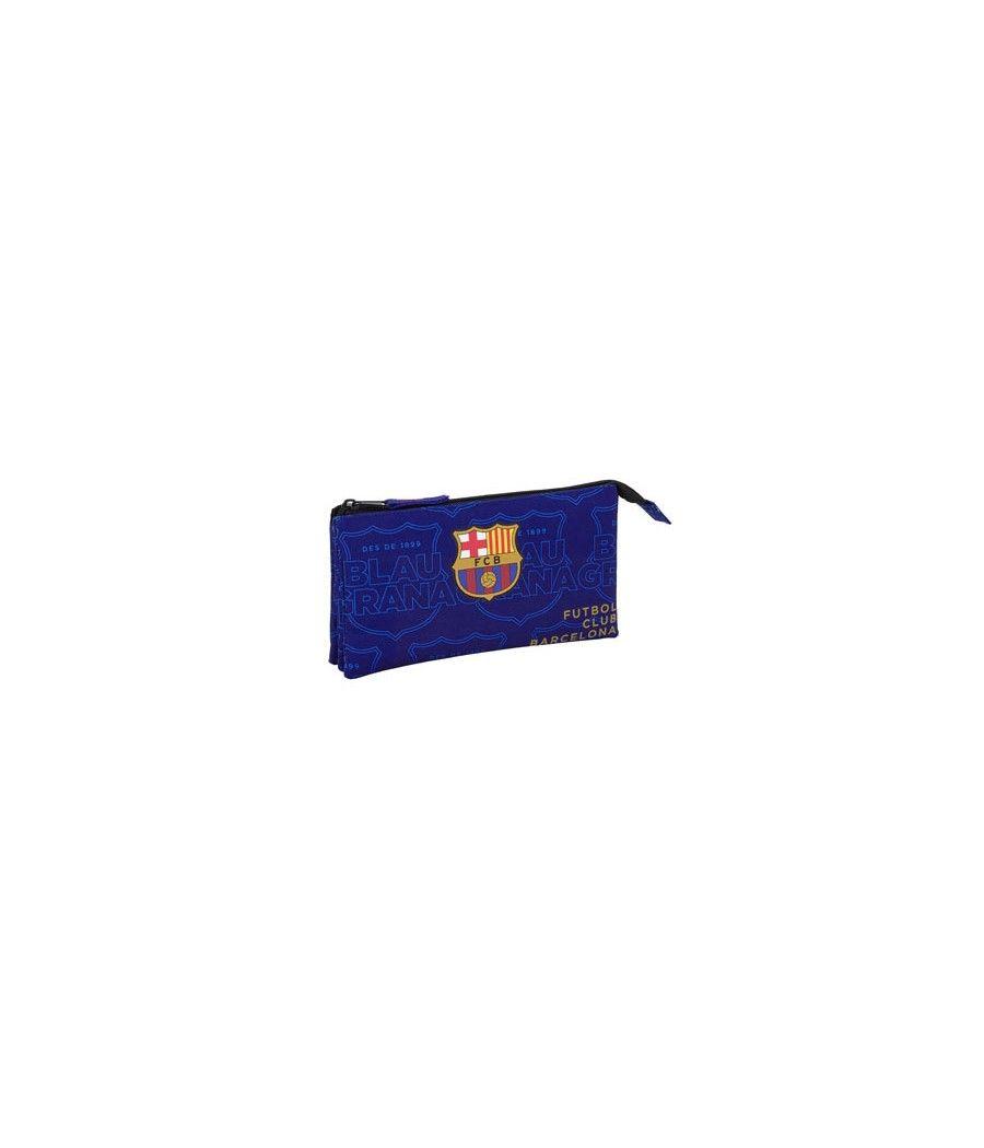 Bolso escolar safta portatodo f.c. barcelona blue triple 220x120x30 mm - Imagen 1