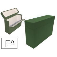 Caja transferencia mariola folio doble cartón forrado geltex lomo 20 cm color verde - Imagen 1