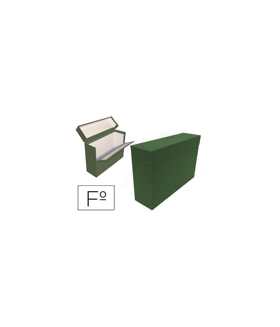 Caja transferencia mariola folio doble cartón forrado geltex lomo 20 cm color verde - Imagen 1