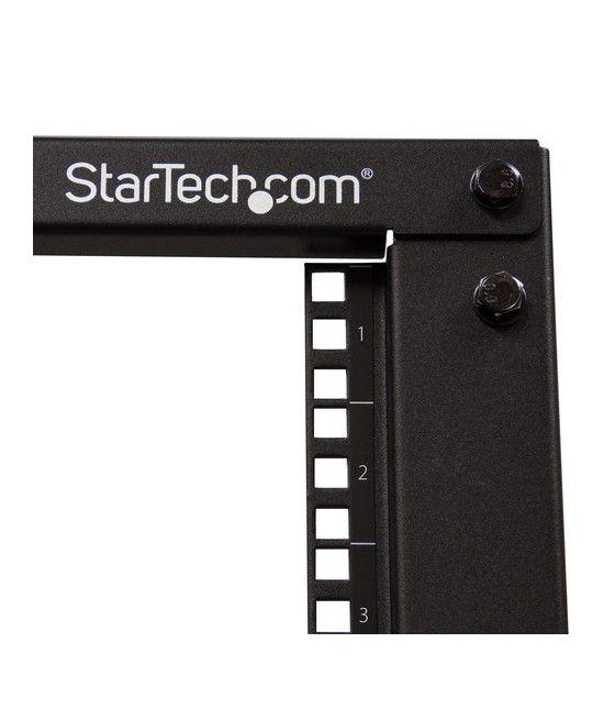 StarTech.com Rack de Marco Abierto con Profundidad Ajustable de 4 Columnas 8U y 19 Pulgadas con Ruedas/Niveladores y Anillas de 