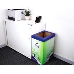Contenedor papelera reciclaje fellowes cartón doble 100% reciclado montaje manual entrada superior 69 litros - Imagen 1