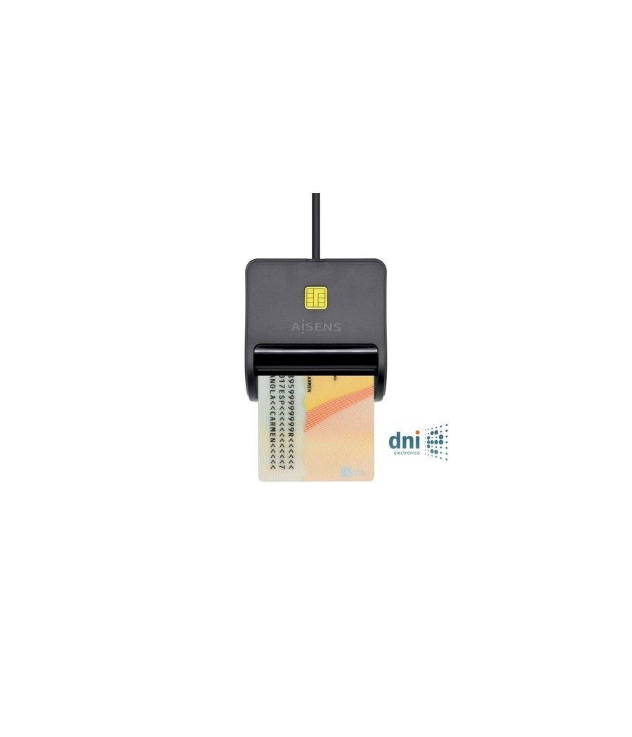 Lector de dni aisens ascr-sn01-bk/ negro - Imagen 1