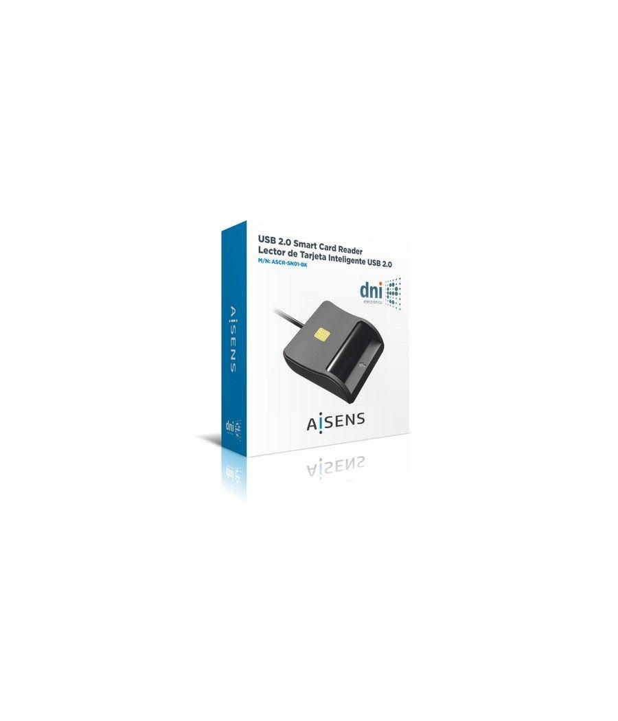 Lector de dni aisens ascr-sn01-bk/ negro - Imagen 3