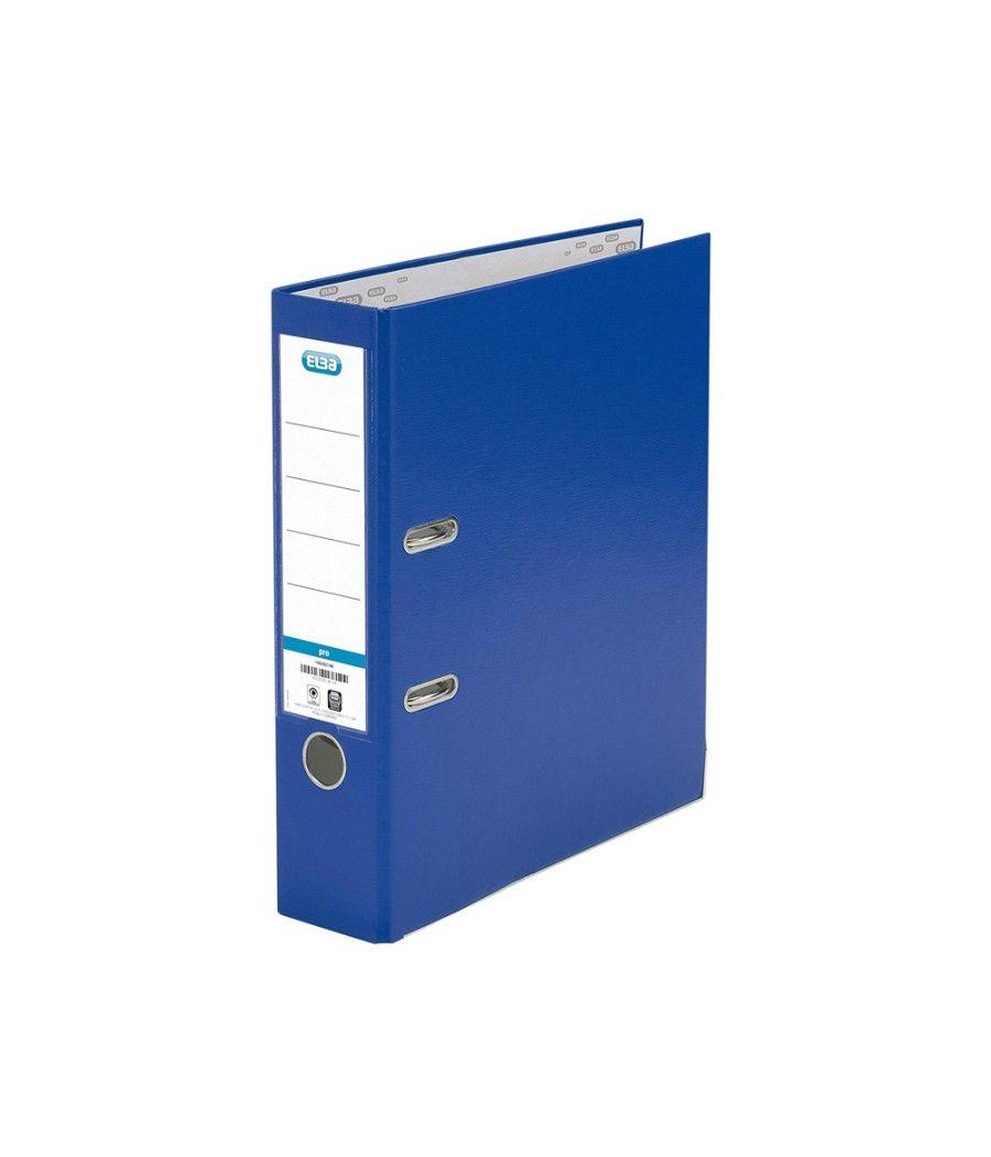 Archivador de palanca elba cartón forrado pvc con rado top folio lomo 80 mm azul - Imagen 1