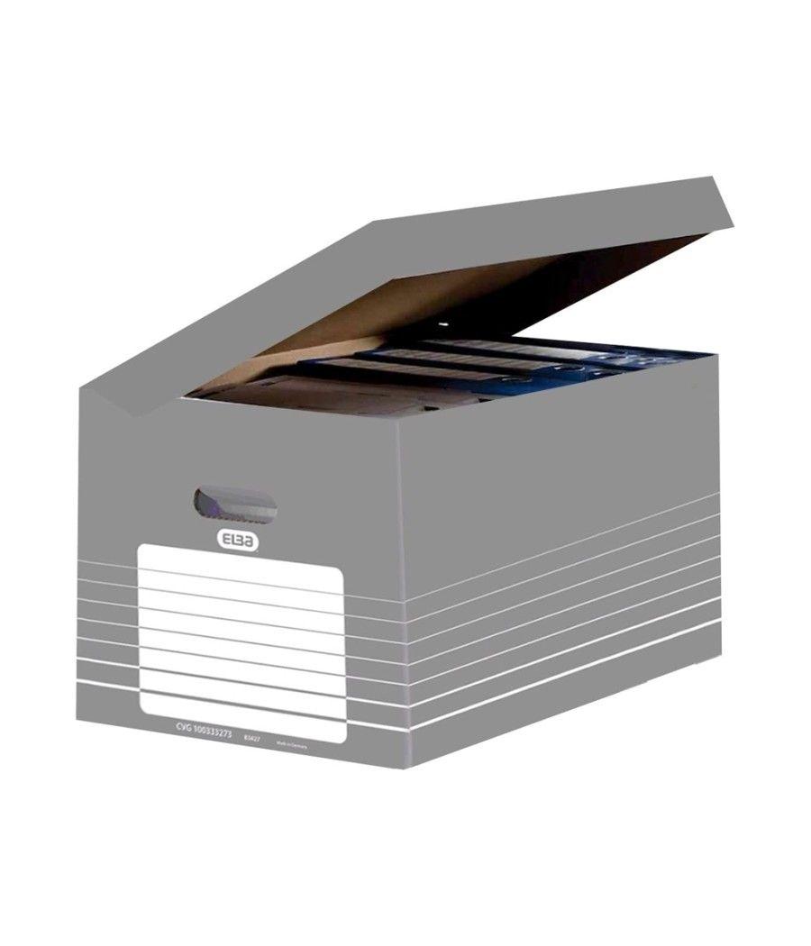 Cajon elba cartón color gris para 5 cajas archivo definitivo 345x450x280mm - Imagen 1