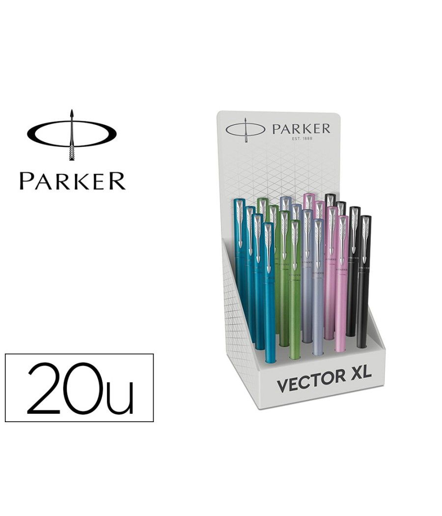 Pluma parker vector xl plumin f expositor de 20 unidades colores surtidos - Imagen 2