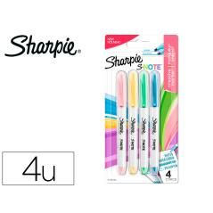 Sharpie marcador s-note rotulador punta biselada colores surtidos pastel -blister 4u-