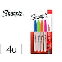 Sharpie marcador permanente fine 0,9mm surtidos neon punta redonda blister -4u-