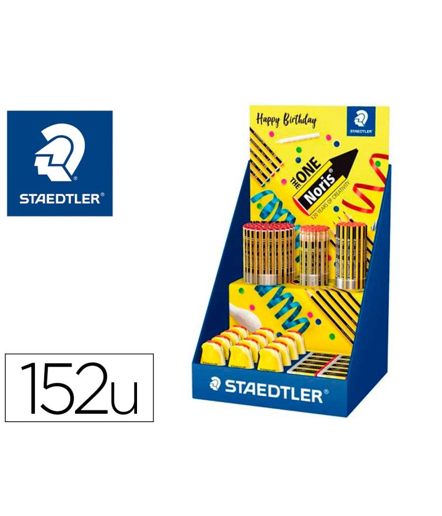 Expositor sobremesa staedtler noris 120 diseño feliz aniversario 152 unidades surtidas 383x382x250 mm - Imagen 2
