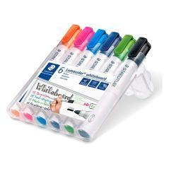 Rotulador staedtler lumocolor 351 para pizarra blanca punta redonda 2 mm recargable estuche 6 unidades colores - Imagen 4