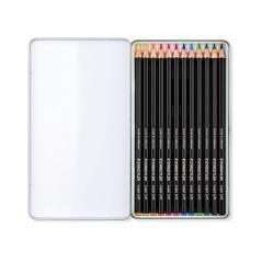 Lápices de colores staedtler super soft caja metal de 12 colores surtidos - Imagen 4