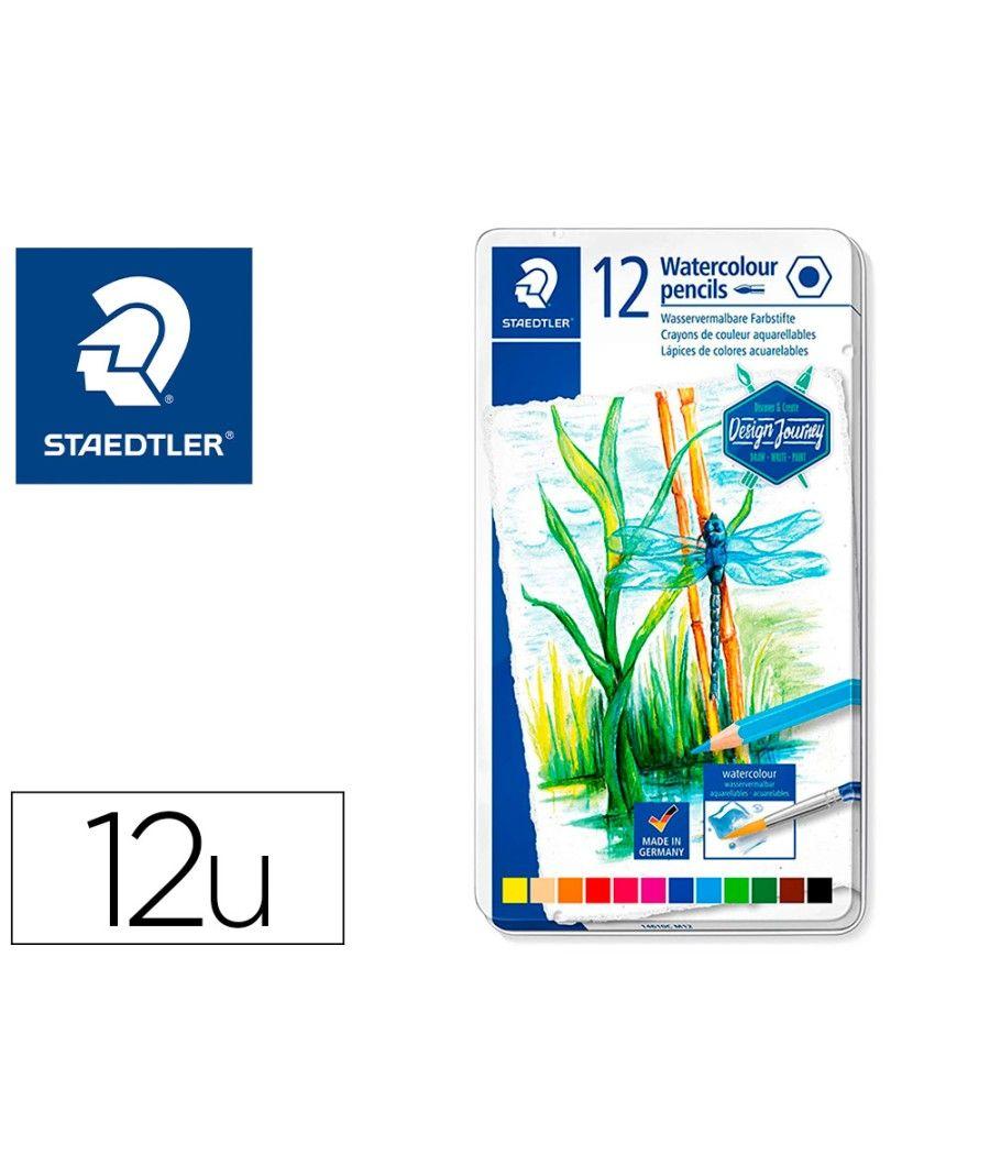 Lápices de colores staedtler acuarelables caja metal de 12 colores surtidos - Imagen 2