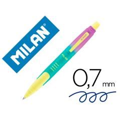 Bolígrafo milan compact sunset retráctil tinta azul punta 1 mm colores surtidos PACK 20 UNIDADES - Imagen 2