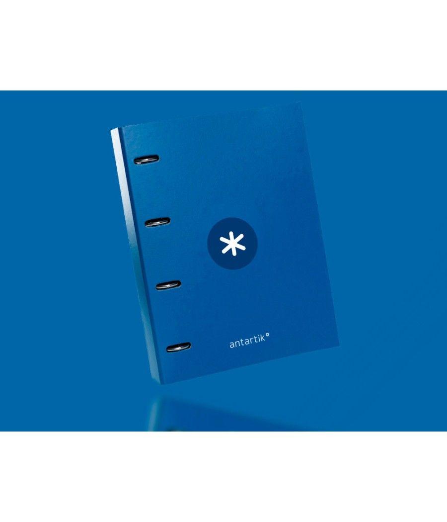 Carpeta con recambio y solapa liderpapel antartik a4 cuadro 5 mm forrada 4 anillas redondas 40mm color azul - Imagen 10