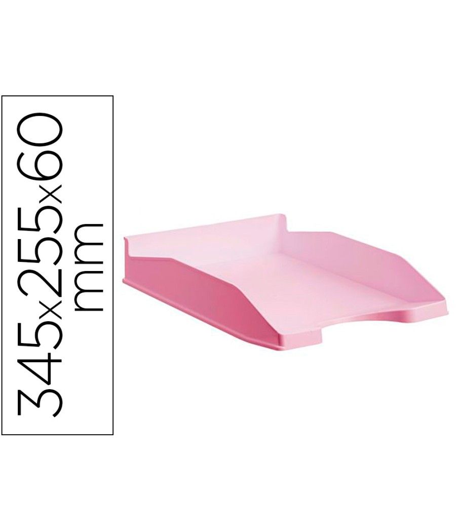 Bandeja sobremesa archivo 2000 ecogreen plástico 100% reciclado apilable formatos din a4 y folio color rosa - Imagen 2