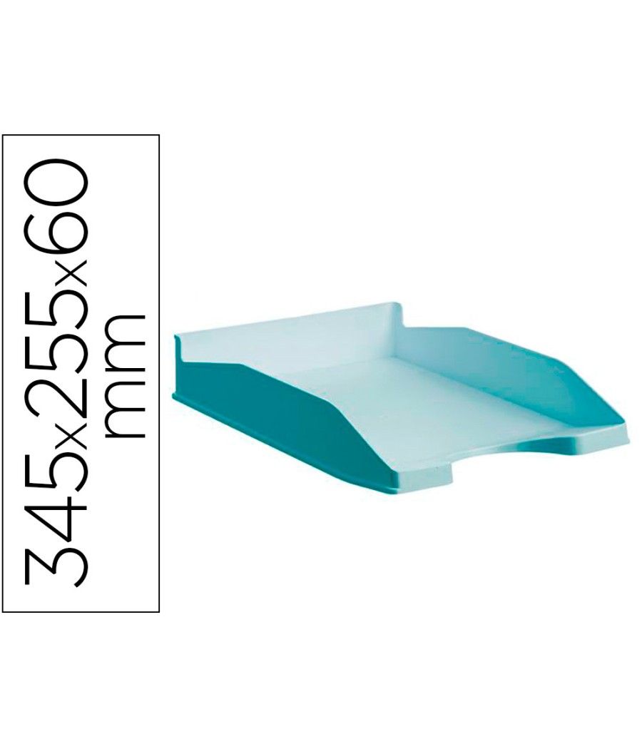 Bandeja sobremesa archivo 2000 ecogreen plástico 100% reciclado apilable formatos din a4 y folio color azul - Imagen 2
