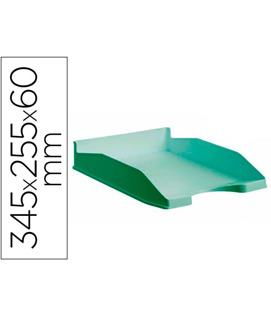 Bandeja sobremesa archivo 2000 ecogreen plástico 100% reciclado apilable formatos din a4 y folio color verde - Imagen 2