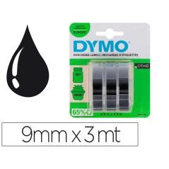 Cinta dymo 3d 9mm x 3mt para rotuladora omega/junior color negro blister 3 unidades - Imagen 2