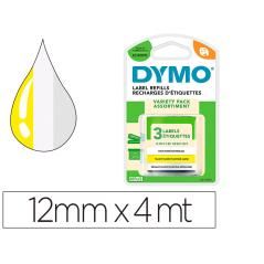 Cinta dymo metalizada letratag 12mm x 4mt papel blanco / plástico amarillo / metálica plata pack de 3 - Imagen 1