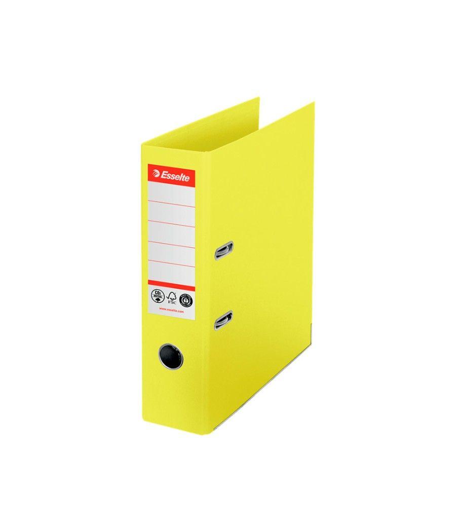 Archivador de palanca esselte n 1 co2 neutral din a4 cartón forrado lomo 75 mm amarillo vivida - Imagen 3