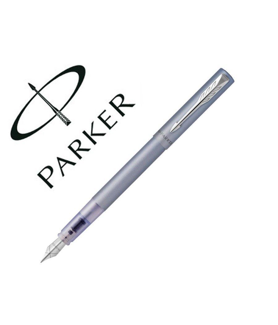 Pluma parker vector xl silver blue plumin f - Imagen 2