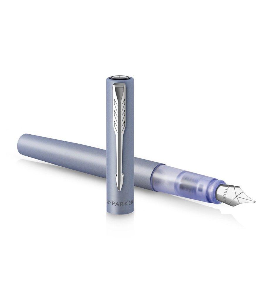 Pluma parker vector xl silver blue plumin f - Imagen 4