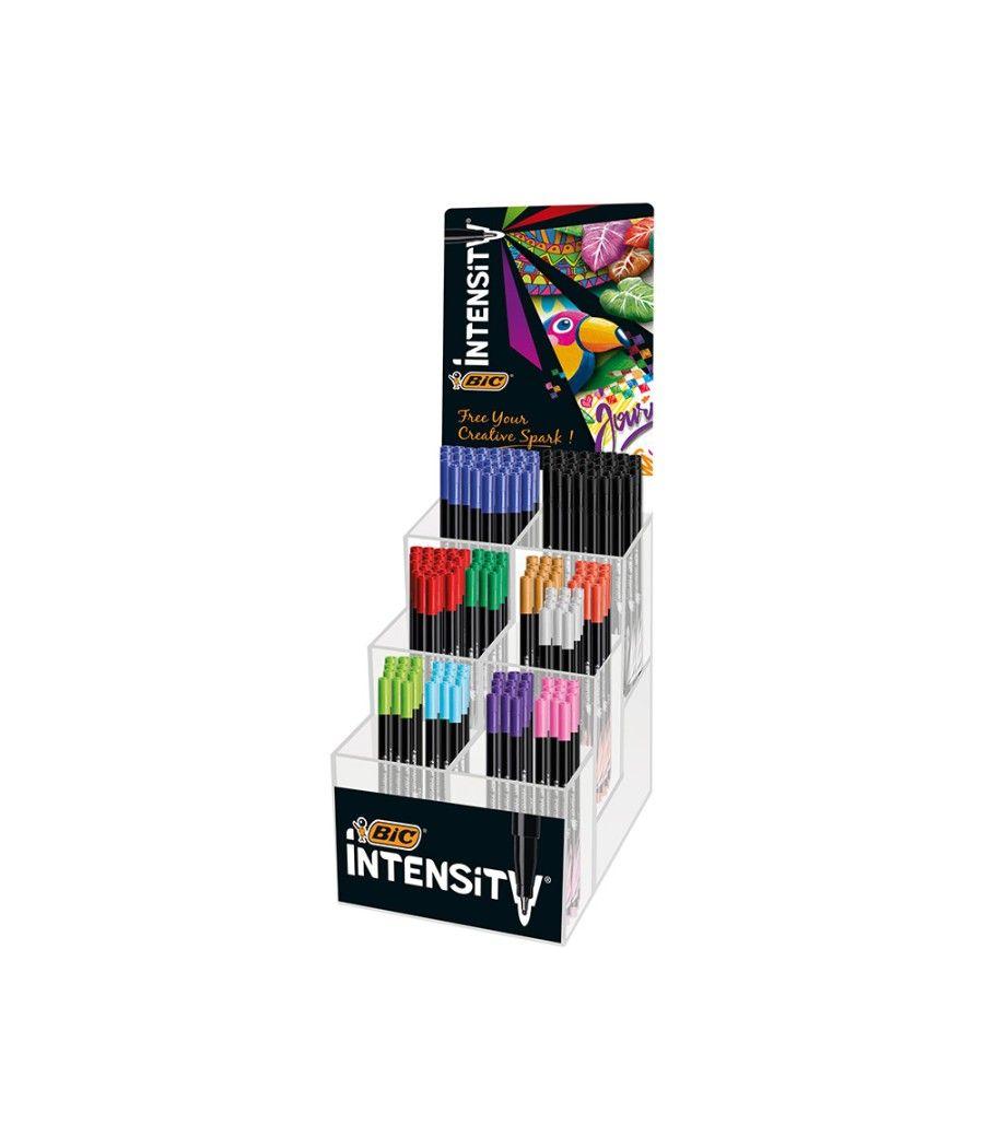 Rotulador bic intensity fine punta de fibra 0,4 mm expositor 192 unidades colores surtidos 160x130x345 mm - Imagen 3