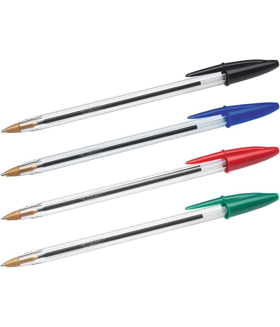 Bolígrafo bic cristal mega tubo 16+4 unidades colores surtidos 8 azules / 5 negros / 4 rojos/ 3 verdes - Imagen 4