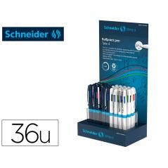 Bolígrafo schneider take 4 reciclado 92% cuatro colores expositor de 36 unidades 160x100x305 mm - Imagen 2
