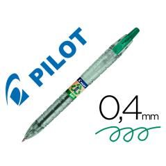 Bolígrafo pilot ecoball plástico reciclado tinta aceite punta de bola 1 mm color verde PACK 10 UNIDADES