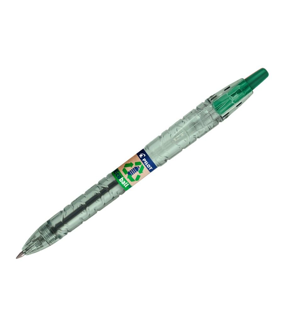 Bolígrafo pilot ecoball plástico reciclado tinta aceite punta de bola 1 mm color verde PACK 10 UNIDADES - Imagen 3