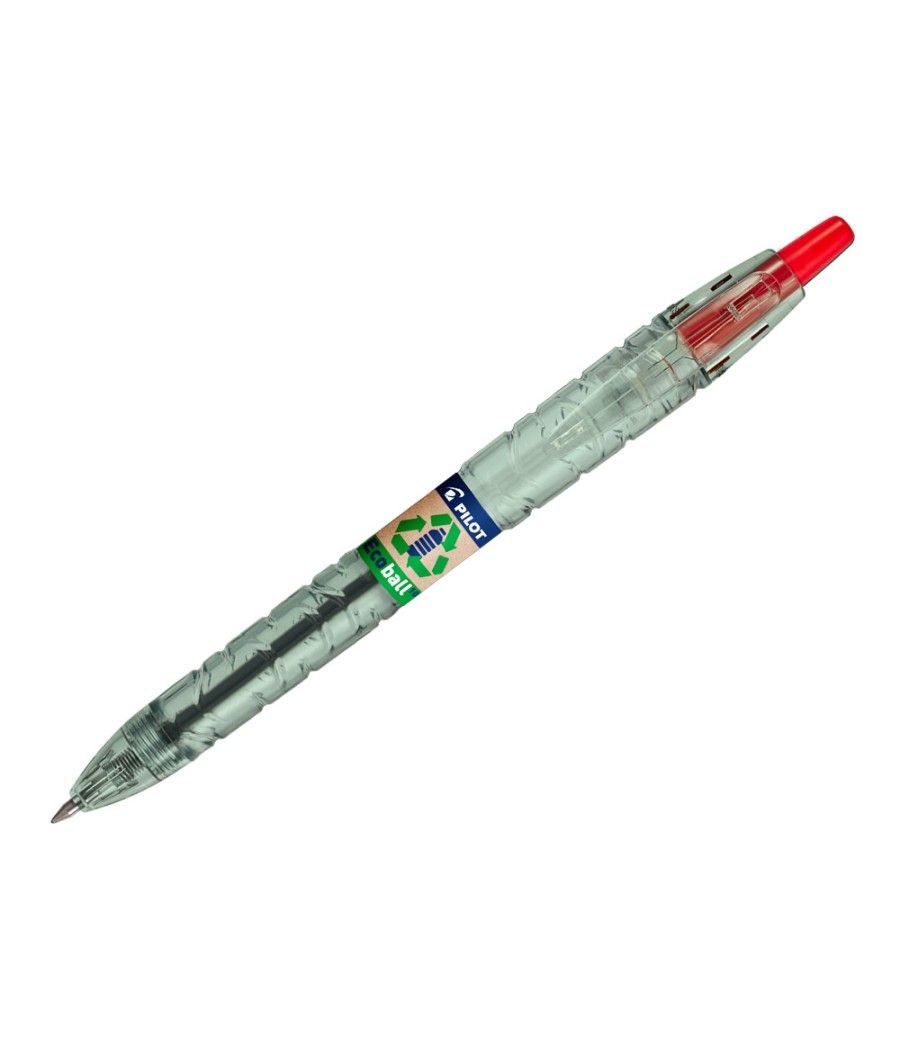 Bolígrafo pilot ecoball plástico reciclado tinta aceite punta de bola 1 mm color rojo PACK 10 UNIDADES - Imagen 3