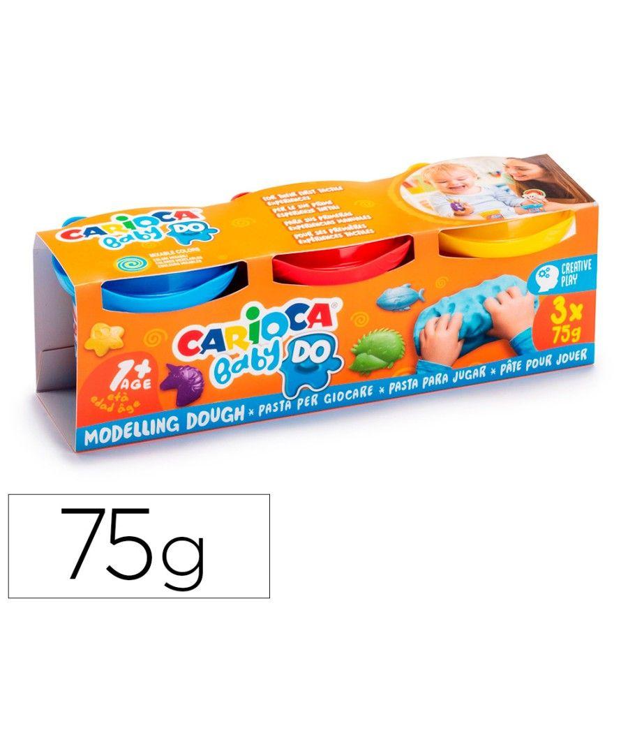 Pasta de modelar carioca baby dough bote 75 g set de 3 colores surtidos - Imagen 2