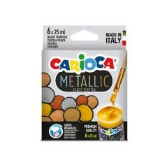 Tempera escolar carioca metallic bote 25 ml caja de 6 colores surtidos - Imagen 3