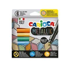 Rotulador carioca metallic punta maxi 6 mm caja de 6 colores surtidos - Imagen 3