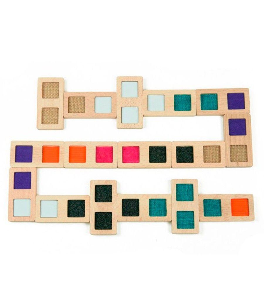 Juego didactico andreutoys domino sensorial texturas madera 28 piezas - Imagen 2