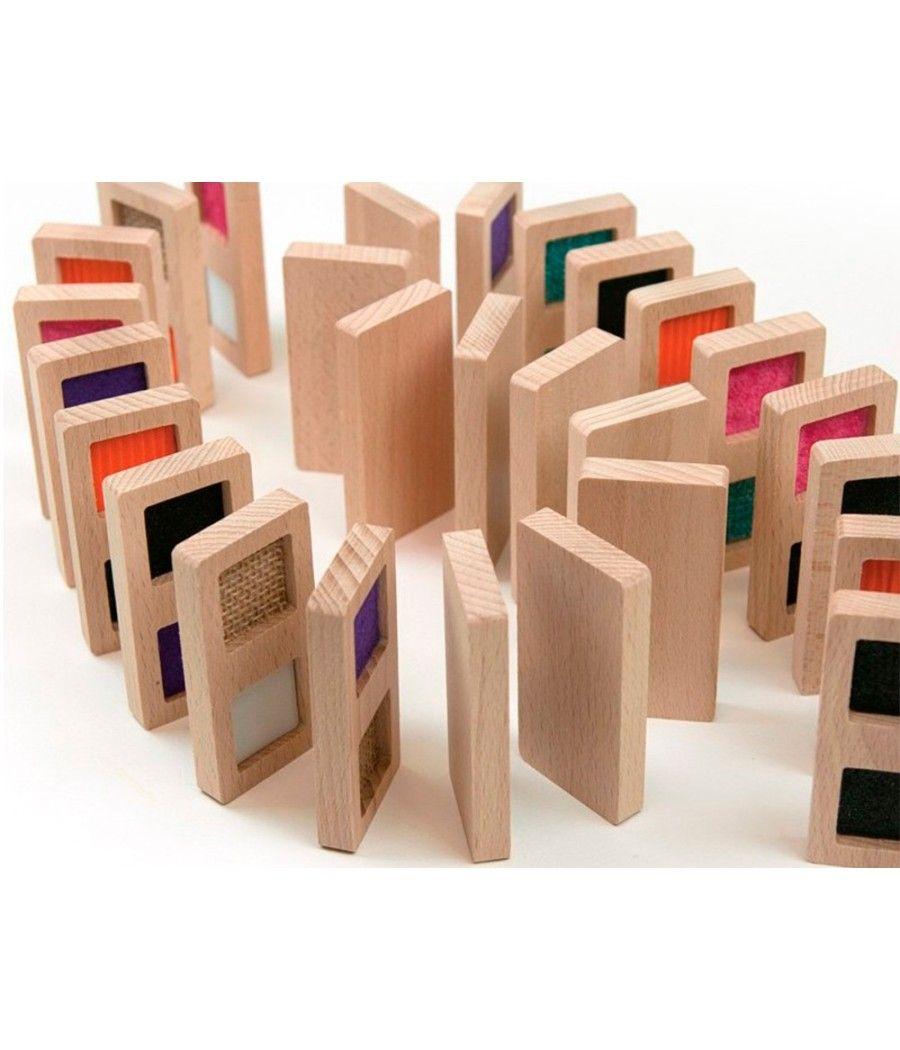 Juego didactico andreutoys domino sensorial texturas madera 28 piezas - Imagen 4