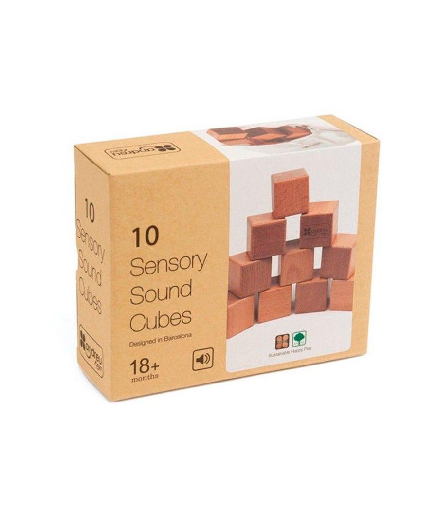 Juego didactico andreutoys 10 cubos sensoriales con sonido madera - Imagen 1