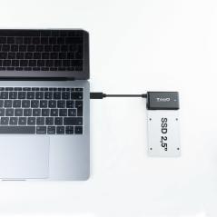 Tooq - adaptador usb 3.0 usb-c a sata para discos duros de 2.5" y 3.5" con alimentador - Imagen 4