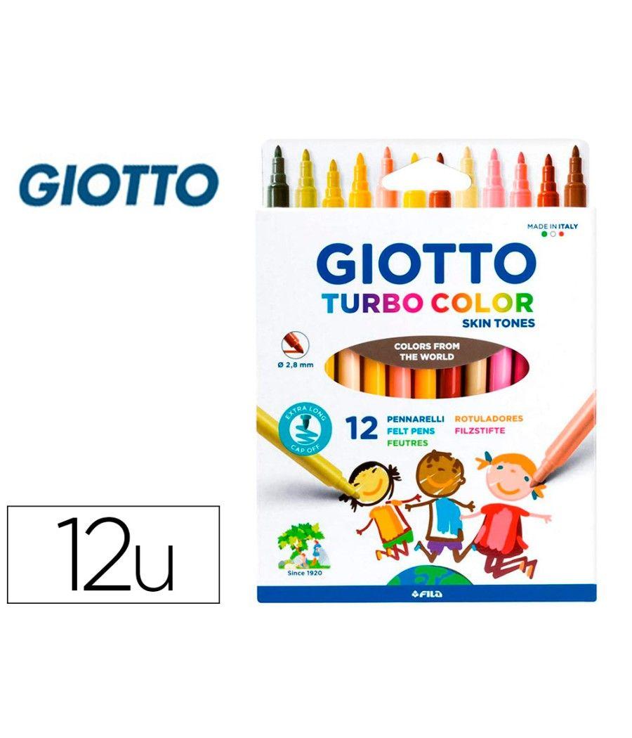 Rotulador giotto turbo color skin tones lavable punta bloqueada caja de 12 colores surtidos PACK 10 UNIDADES - Imagen 2