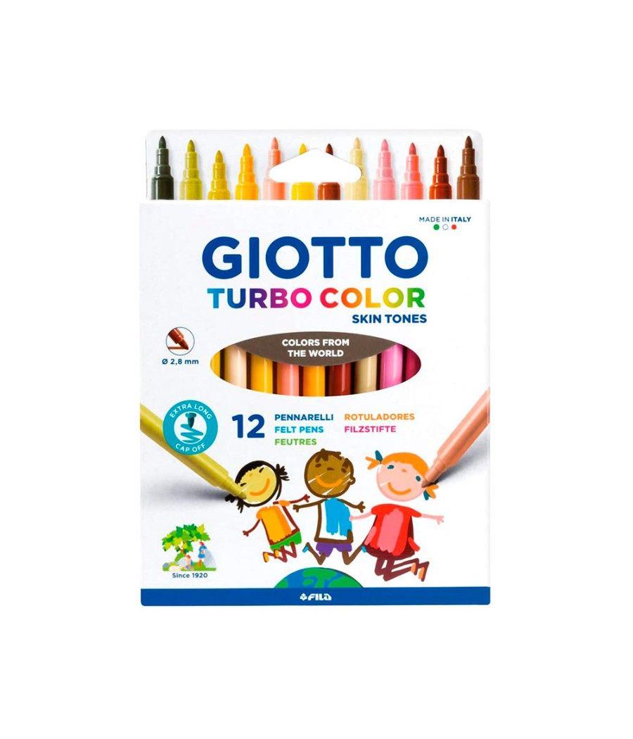 Rotulador giotto turbo color skin tones lavable punta bloqueada caja de 12 colores surtidos PACK 10 UNIDADES - Imagen 3