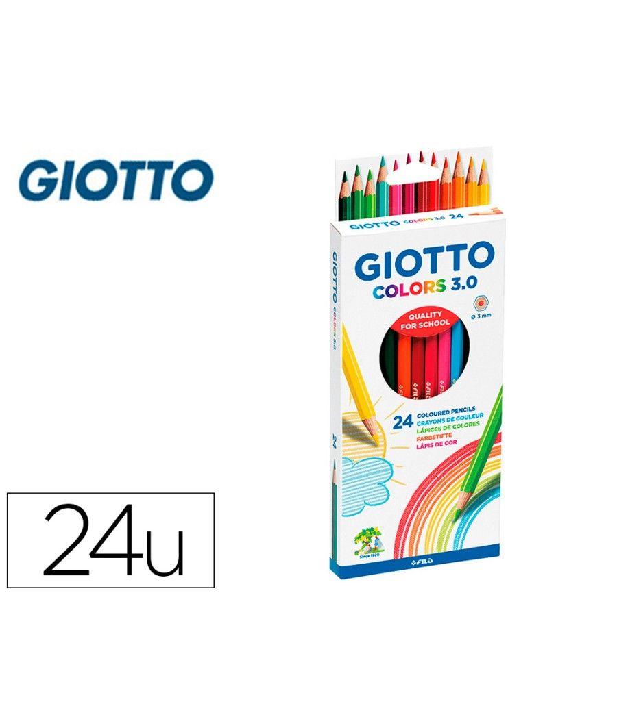Lápices de colores giotto colors 3.0 mina 3 mm caja de 24 colores surtidos PACK 10 UNIDADES - Imagen 2