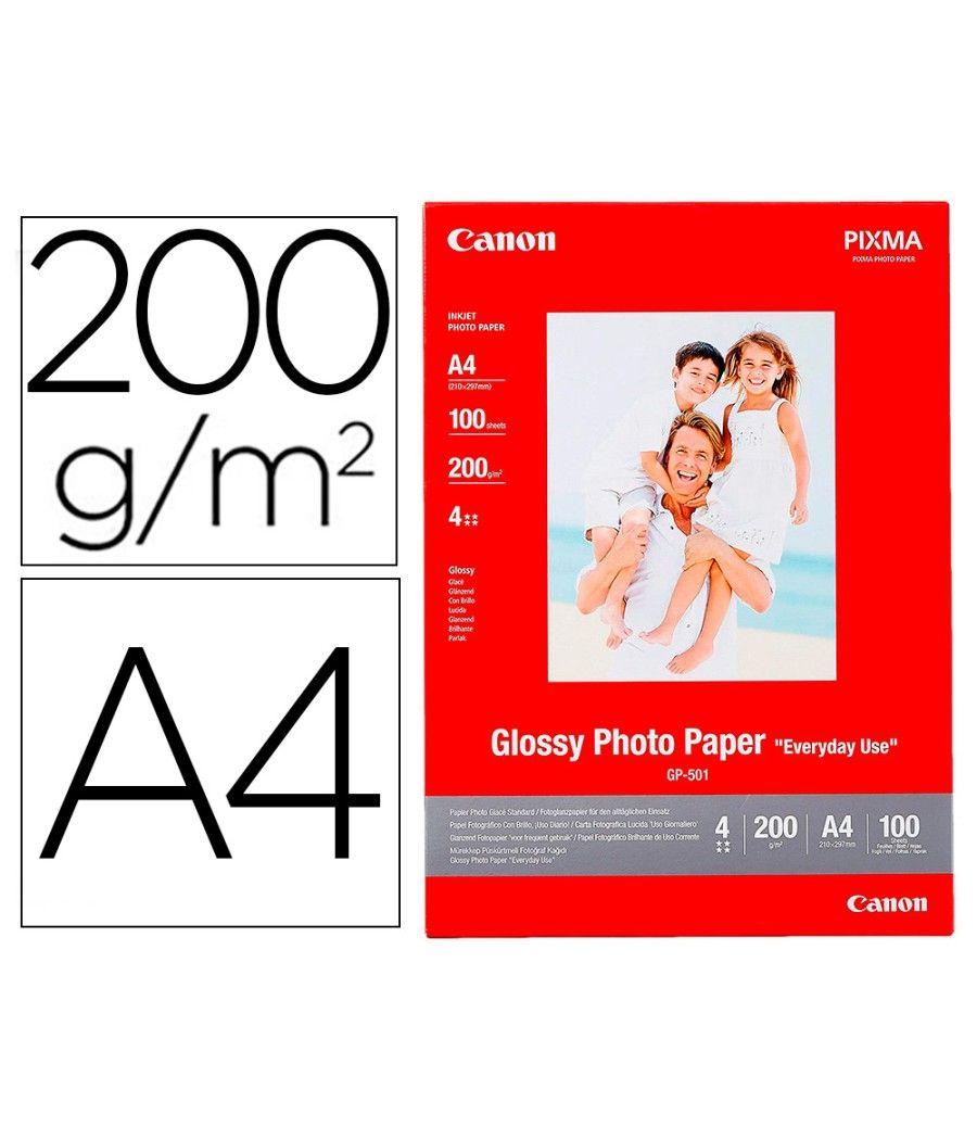 Papel fotografico canon pixma brillo din a4 200g/m2 ink-jet paquete de 100 hoas - Imagen 2