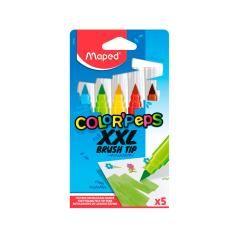 Rotulador maped color peps jumbo punta pincel caja de 5 colores surtidos - Imagen 3