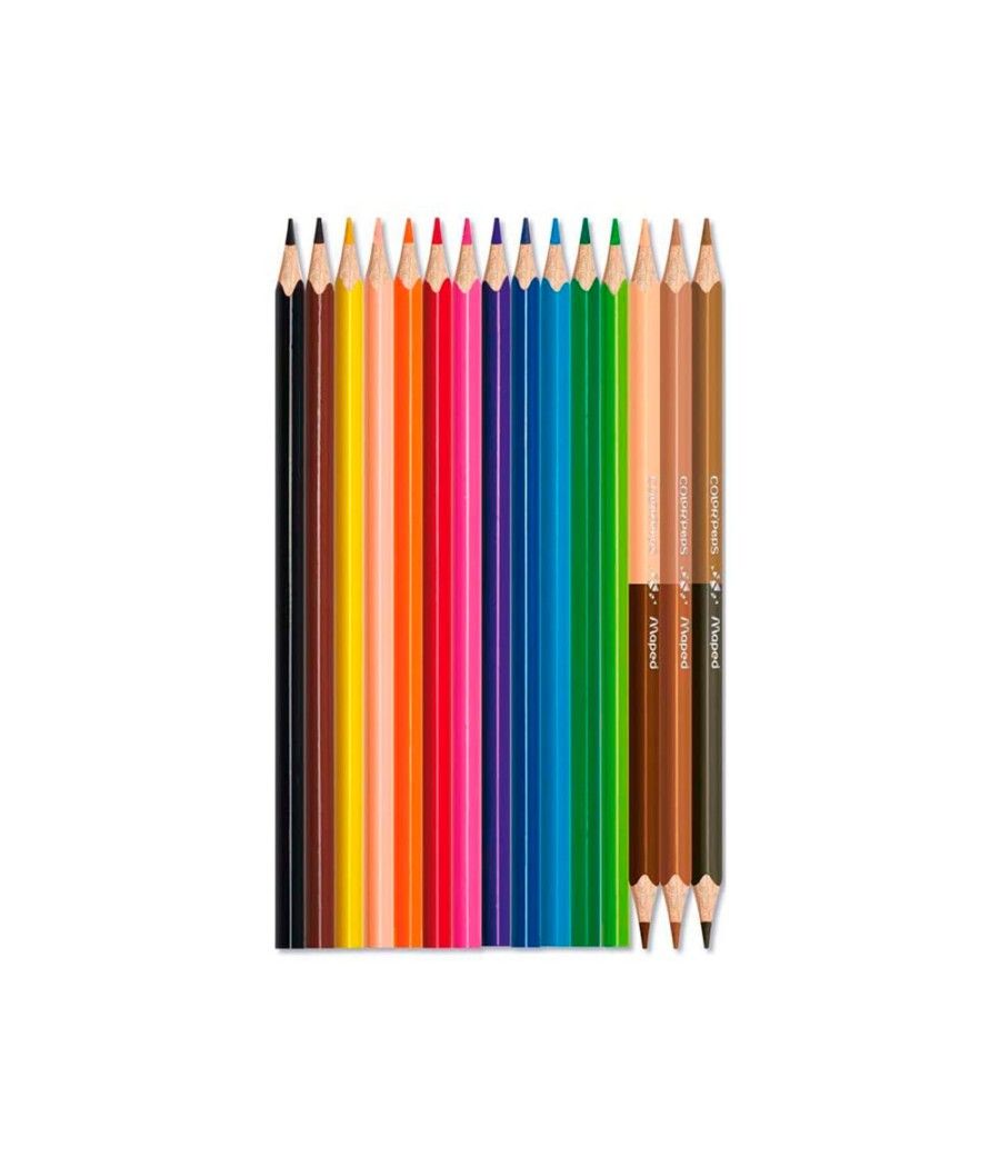 Lápices de colores maped color peps world caja de 12 colores surtidos + 3 dúo tonos de piel - Imagen 4