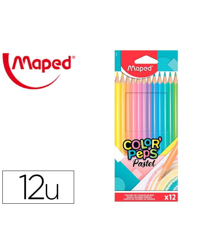 Lápices de colores maped color peps caja de 12 colores pastel surtidos - Imagen 2