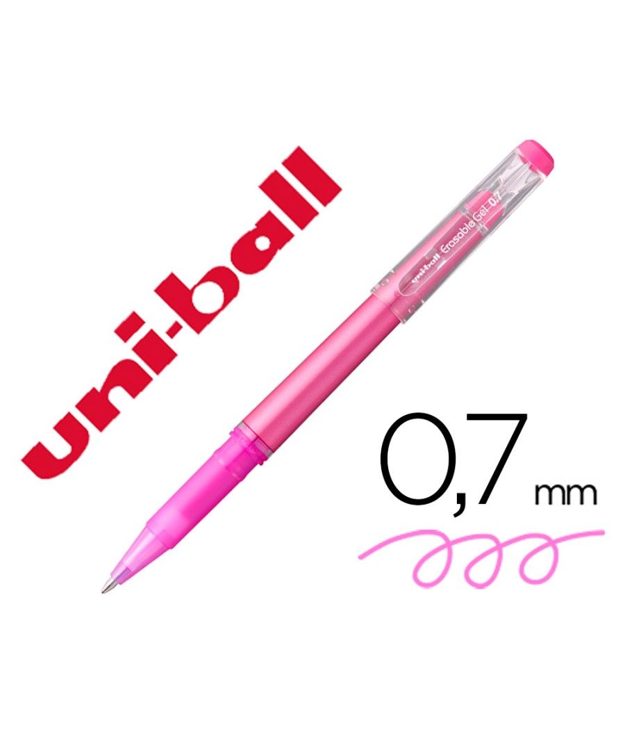 Rotulador uni-ball roller uf-222 tinta gel borrable 0,7 mm rosa PACK 12 UNIDADES - Imagen 2